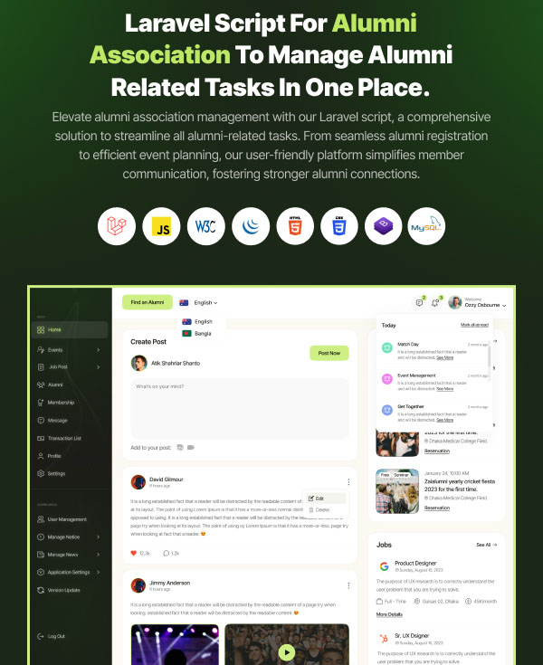 Alumnati - Alumni Association Network Portal - Feature showcase 1