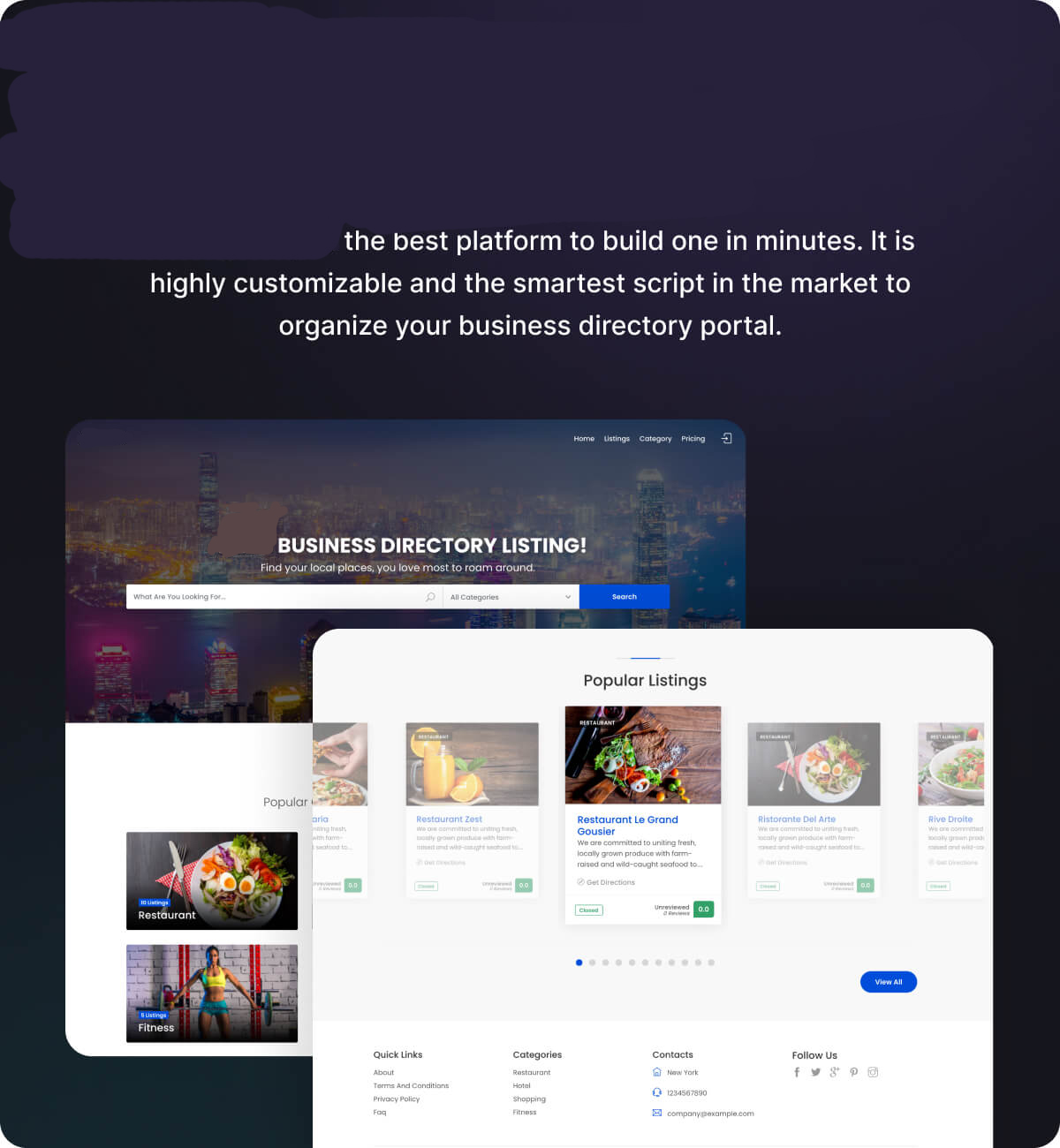Atlasjoy - Business Directory Listing - Feature showcase 1