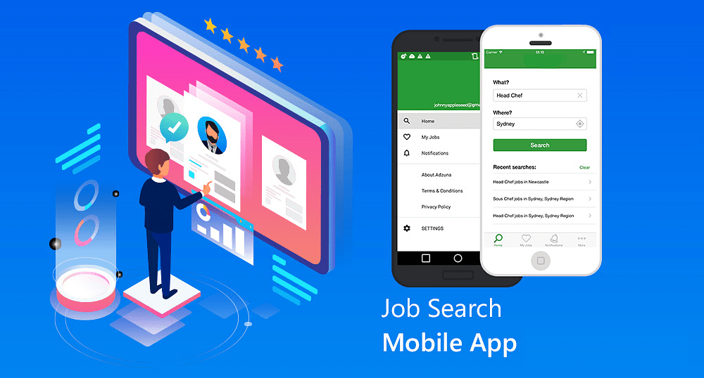 Happy Jobs Mobile Application Interface