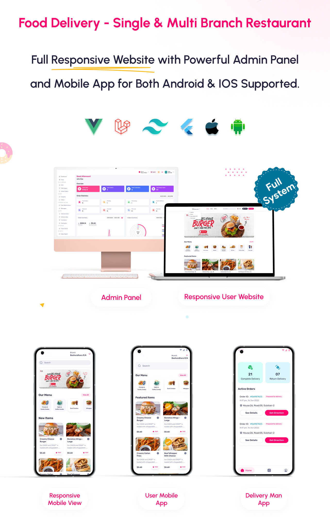 Lilplates - Restaurant Food Delivery & POS System with Admin & Driver Apps - Feature showcase 1
