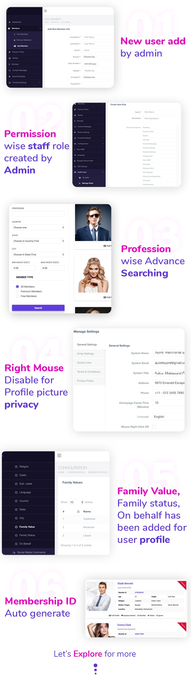 Futureshaadi - Matrimony Web Application with Android & iOS Apps - Feature showcase 1