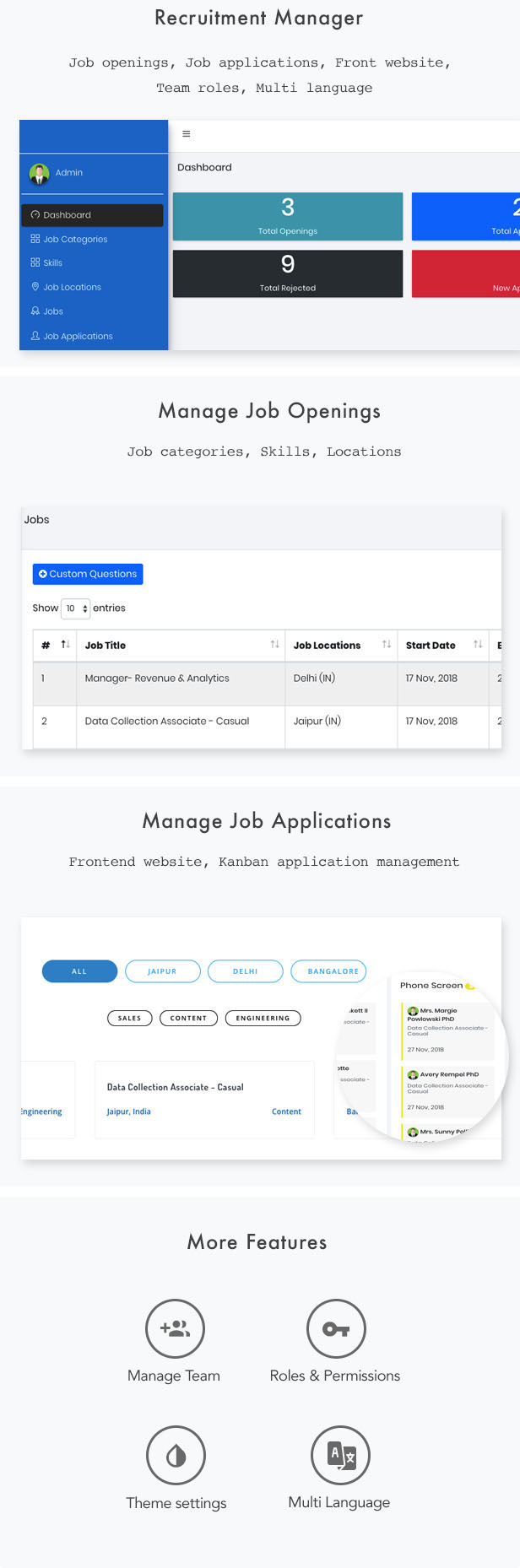 Recruitpool - Complete SaaS Recruitment Manager with ATS (Application Tracking System) - Feature showcase 1