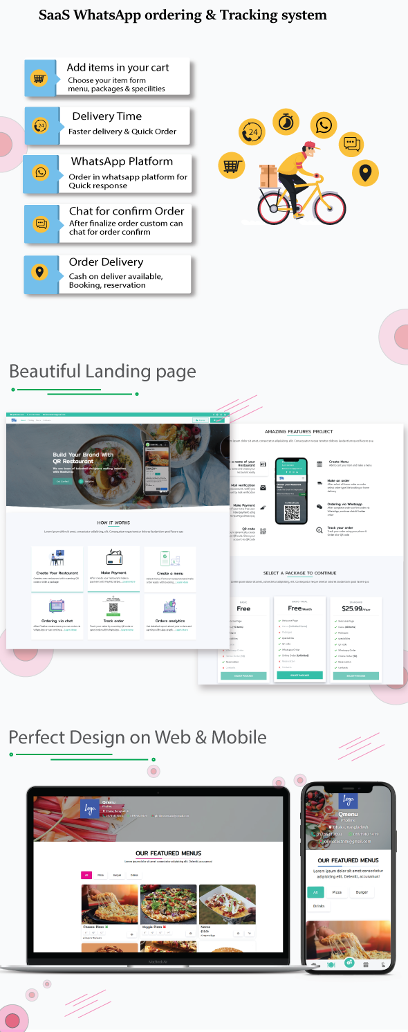OrderCreator - SaaS Restaurant / QR Menu / WhatsApp Online Ordering / Reservation System - Feature showcase 1