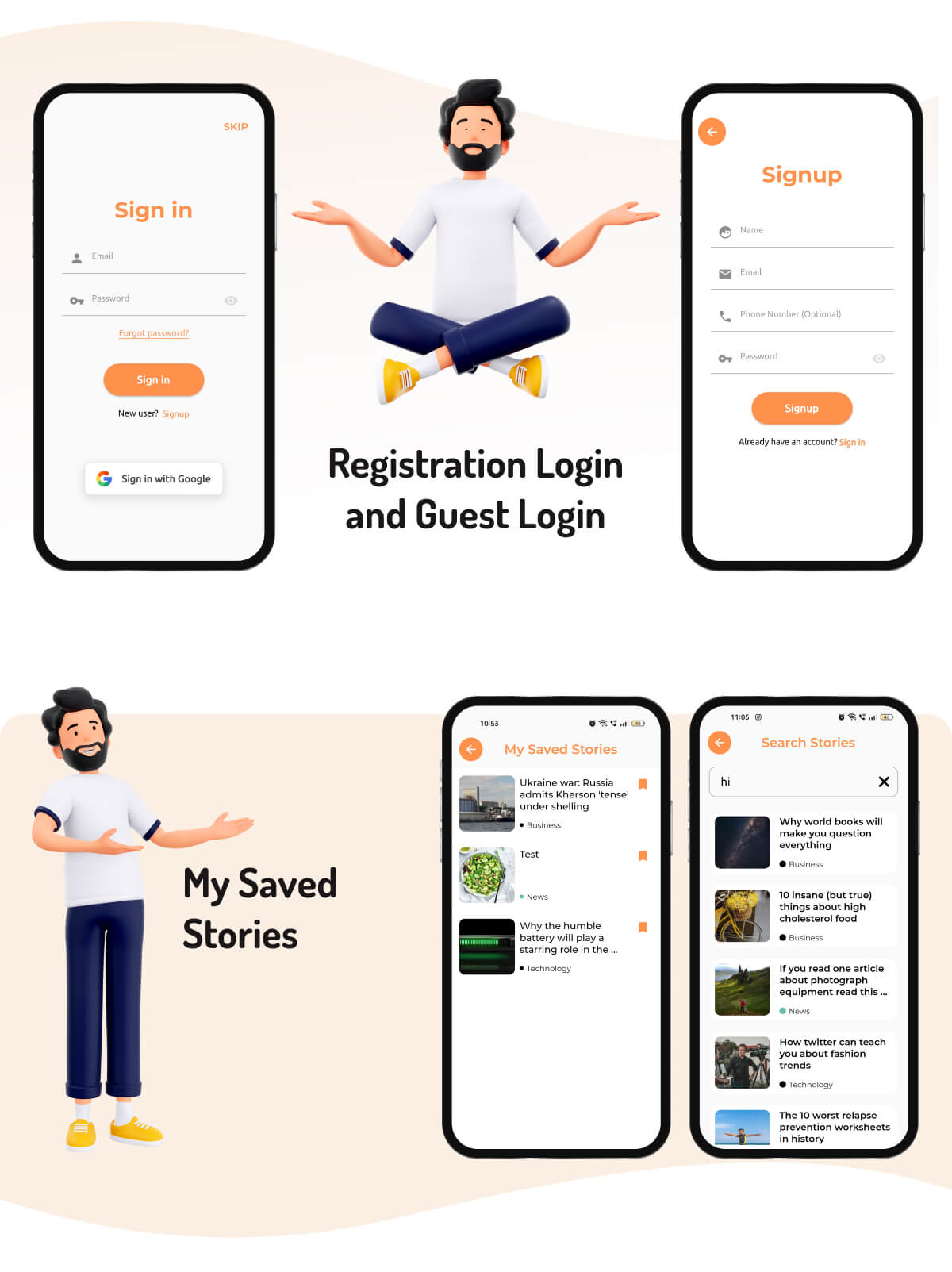 Shortnews - Short News App - Inshorts Clone - Feature showcase 2