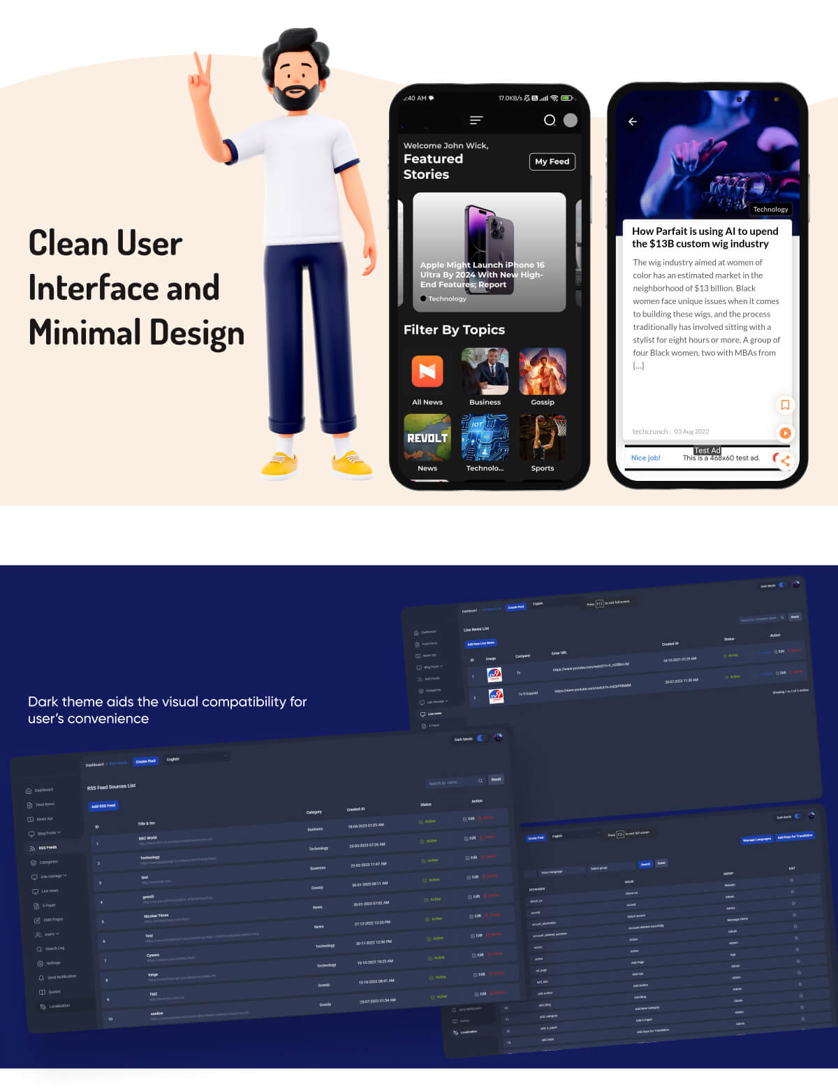 Shortnews - Short News App - Inshorts Clone - Feature showcase 4
