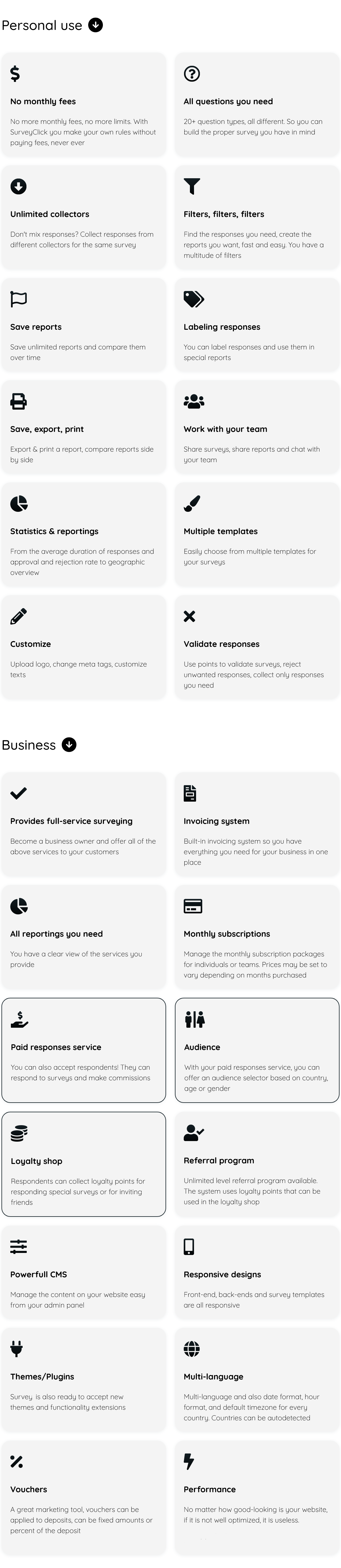 SURRVEY - SaaS Survey Builder - Feature showcase 1