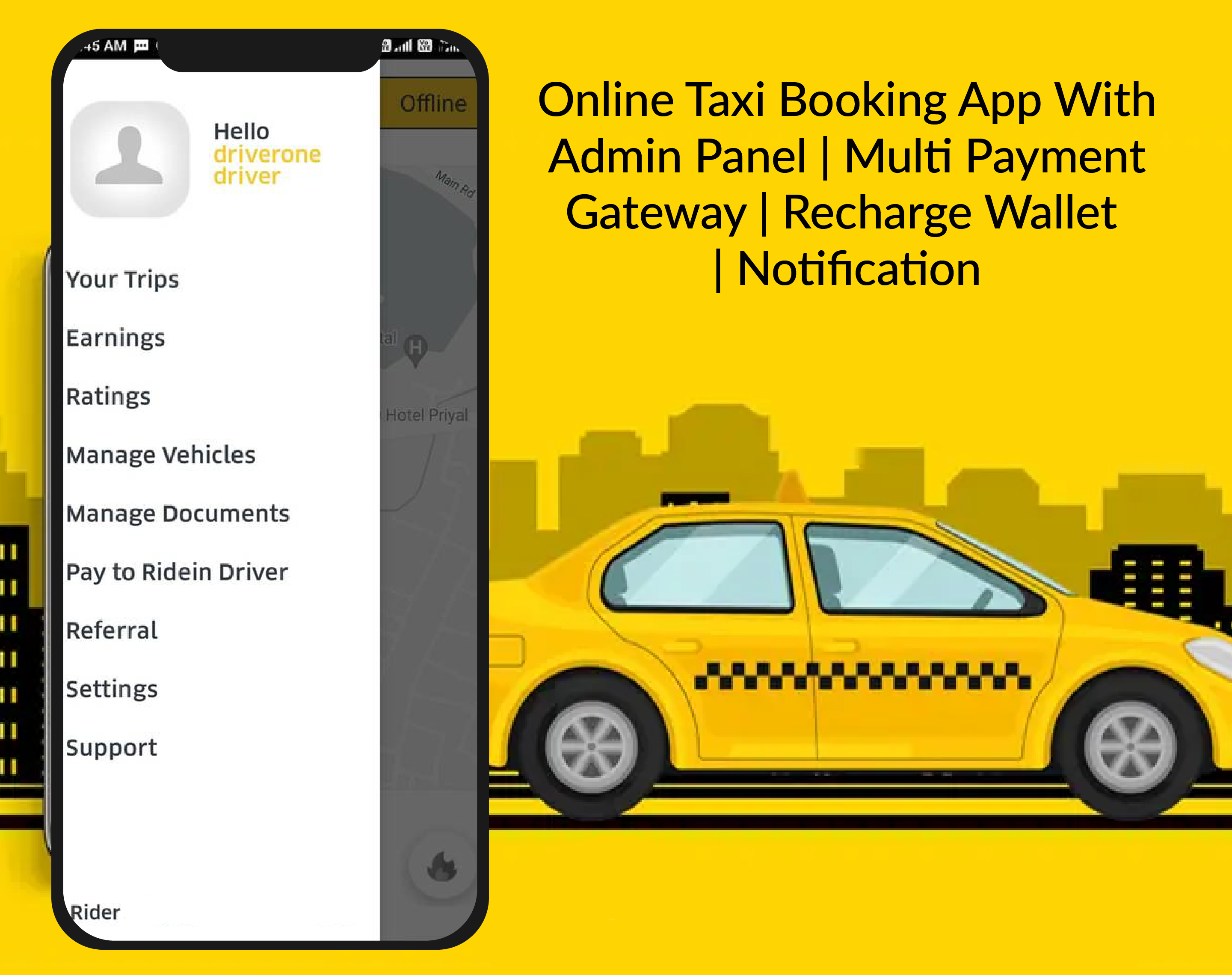 Taxiful - On Demand Taxi & Cab Booking Mobile apps for Customer & Driver - Ola, Uber, Rapido Clone - Feature showcase 1