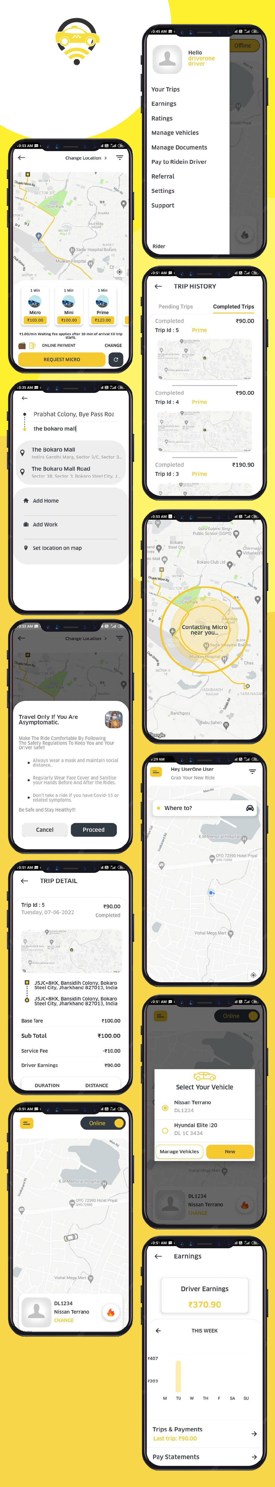 Taxiful - On Demand Taxi & Cab Booking Mobile apps for Customer & Driver - Ola, Uber, Rapido Clone - Feature showcase 2