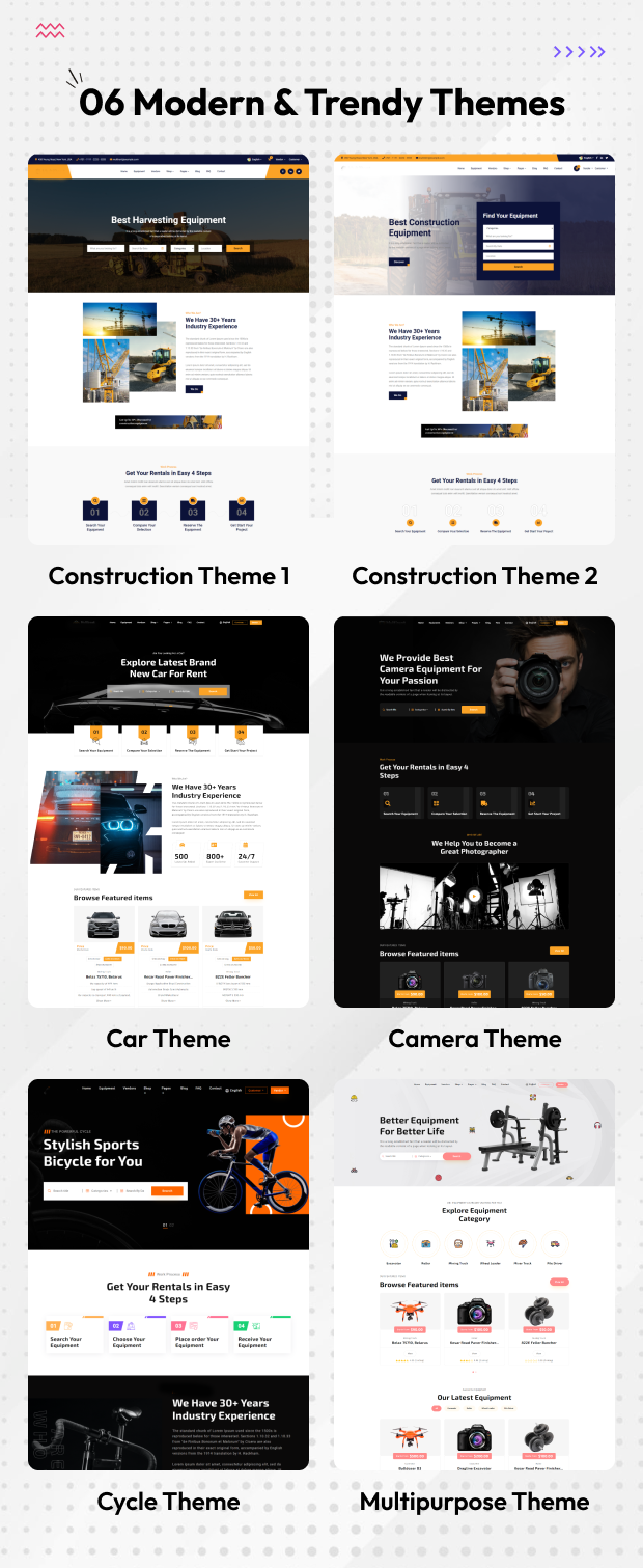 Tropical Rental - Multivendor Equipment / Multipurpose Rental Website - Feature showcase 1