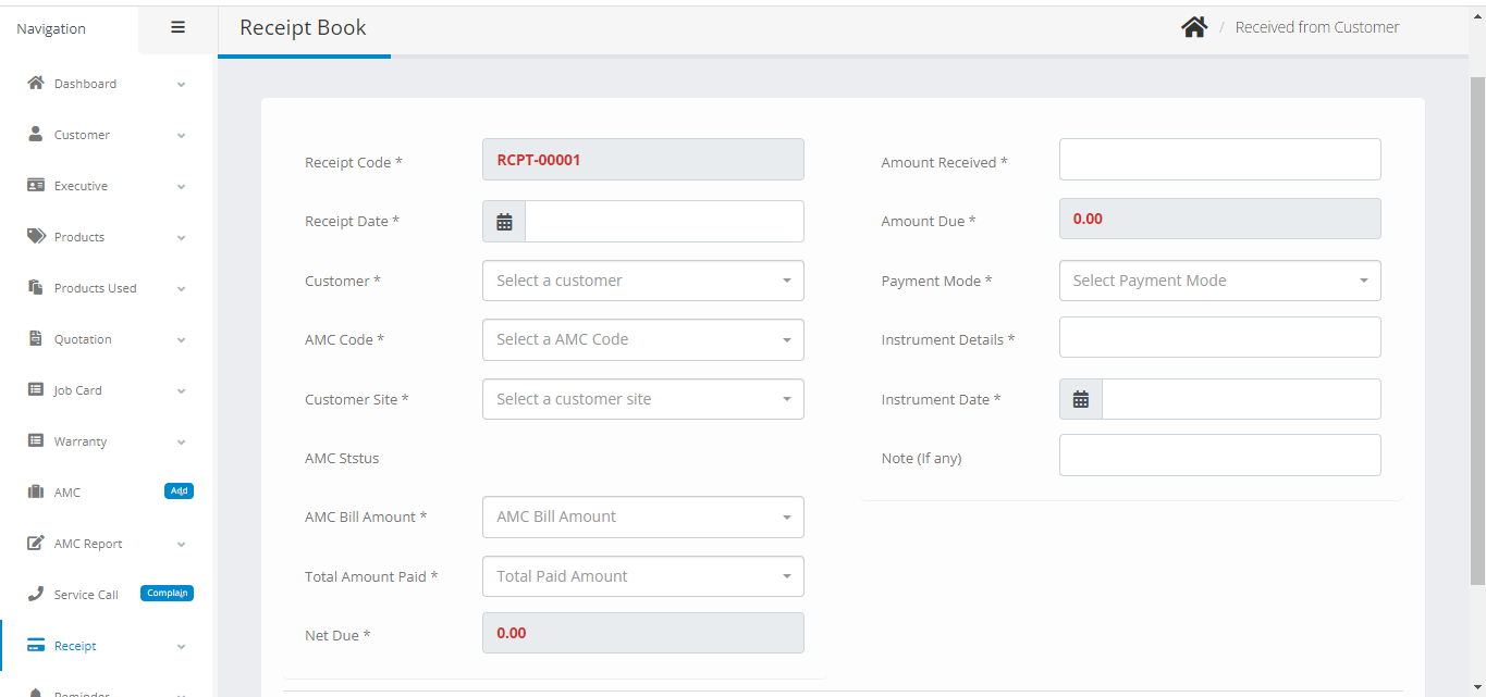 Tunato - AMC and Customer Service Call/Complaint Management Application - Feature showcase 3