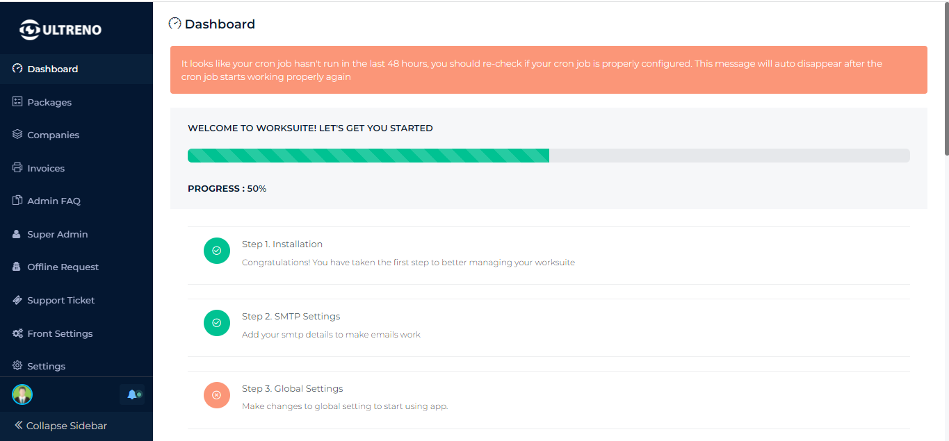Ultreno - SaaS Project Management System - Feature showcase 3