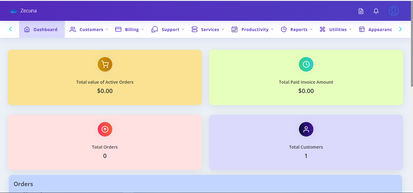 Zecuna - Web Hosting Billing & Automation Software - Feature showcase 3